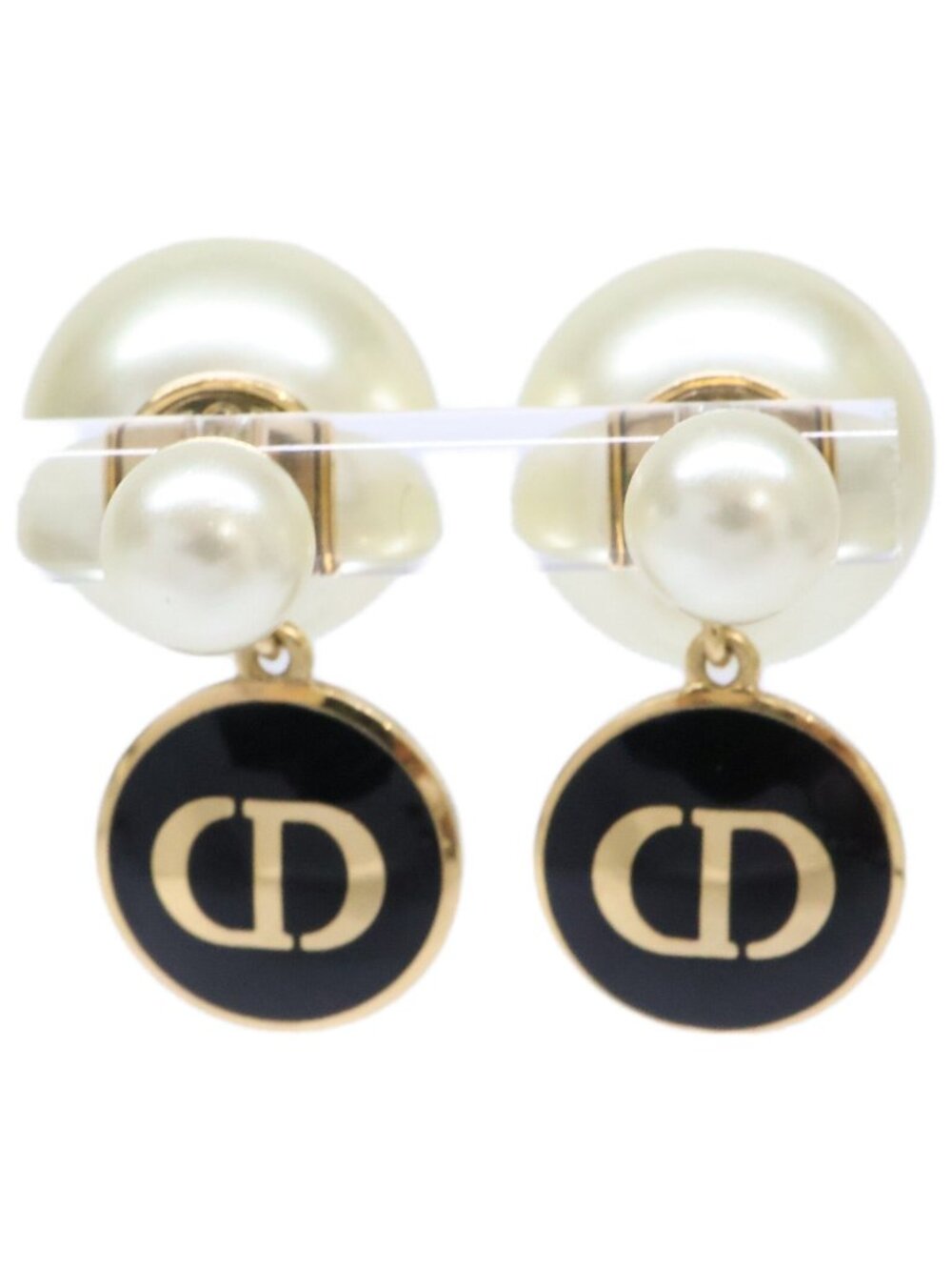 Dior Tribales Tribal CD Signature Resin Pearl Earrings
